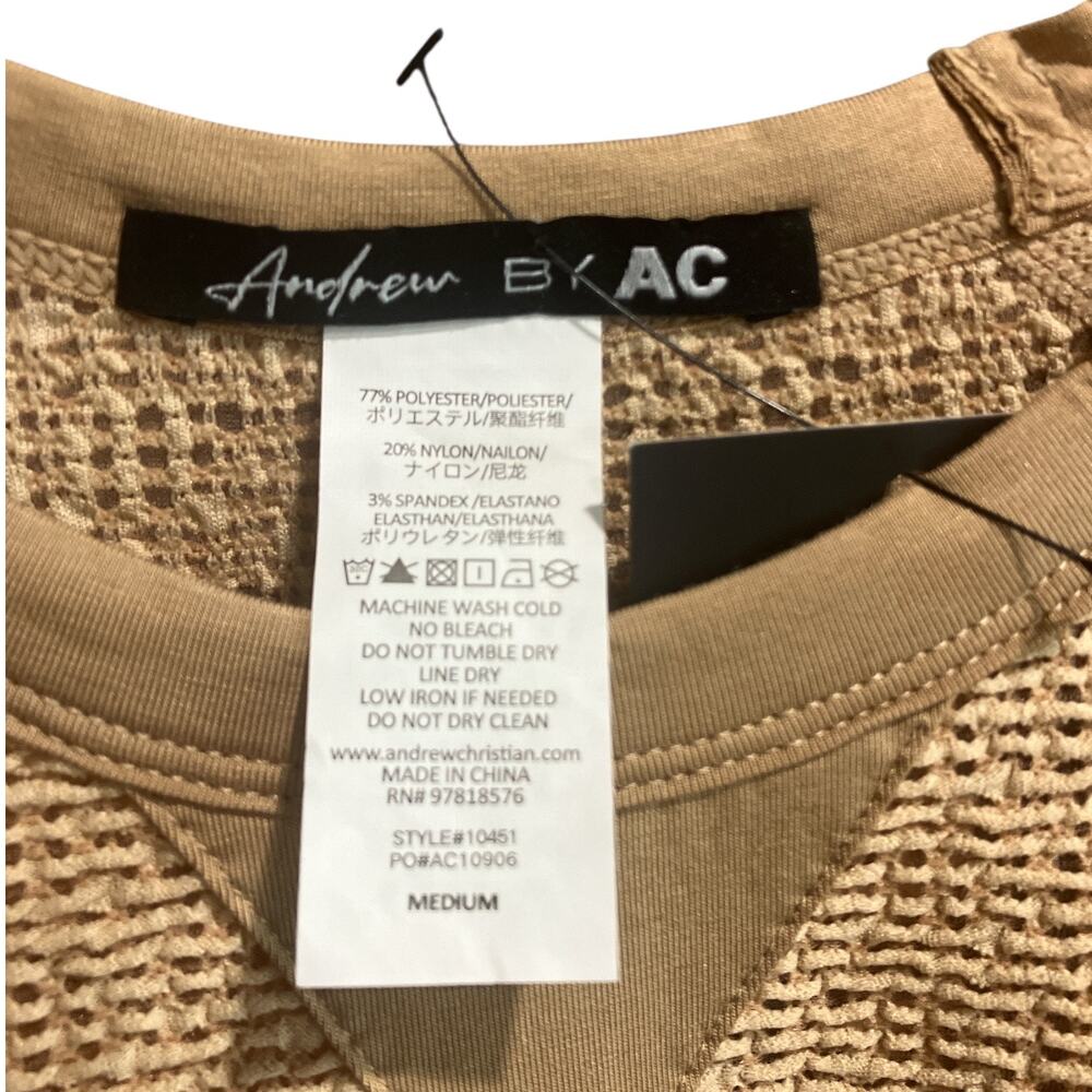 Andrew Christian Ibiza Energy Capsule Collection Tee Tan Medium - Picture 11 of 14